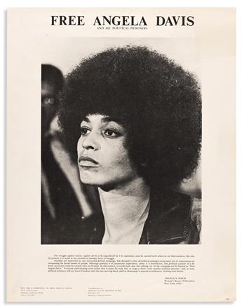 (BLACK PANTHERS.) Group of 4 illustrated Angela Davis posters.